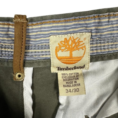 Timberland Men's 34x30 Green 100% Cotton Chino Pants Heavy Outdoor Safari - Picture 4 of 11