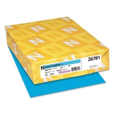 Neenah Paper 26781 Exact Brights 20 lbs. Color Paper - Bright BLU (500/Ream) New