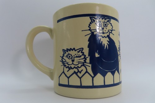 Vintage Blue Cats Mug Cup 1979 Janet Nottingham Boston Warehouse England - Picture 6 of 18