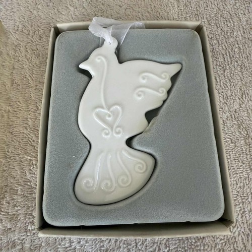 Ornamento ricordo porcellana pizzo bianco e promesse Russ Berrie taglia unica - Foto 6 di 10