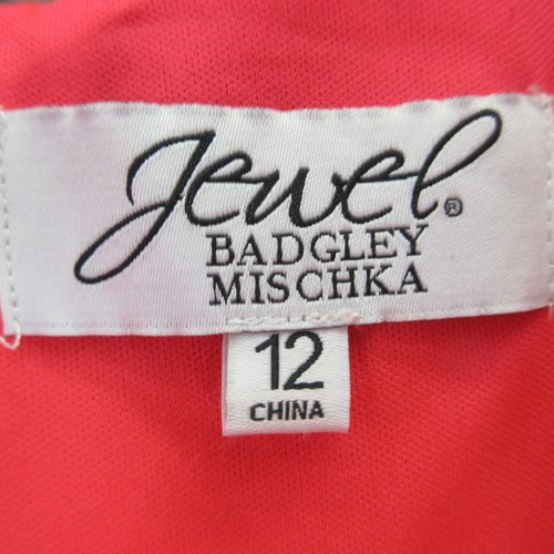 Vestido Jewel Badgley Mischka Para Mujer 12 Rosa Coral Sin Mangas Maxi Vestido Abertura Frontal - Imagen 12 de 23