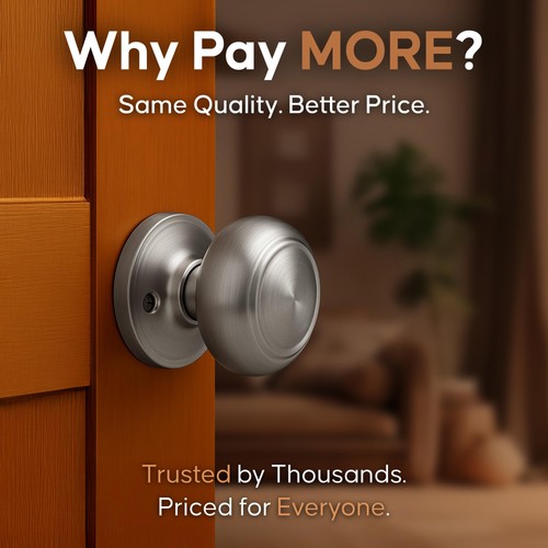 Colonial Passage Interior Door Knob – ANSI Grade-3 Certified, Modern Heavy Du... - Bild 6 von 7