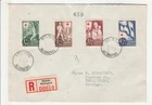 Finland 'Registered FDC' Scott # B65-68 "Helsinki 2.5.45" To: Sweden