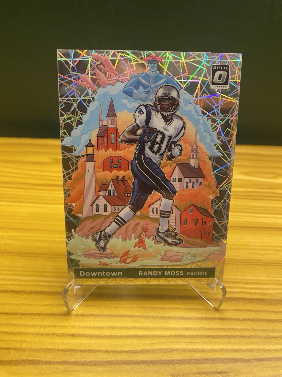 2021 Panini Donruss Randy Moss Lazer Prizm Downtown SSP Case Hit #DT-3