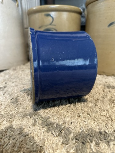 Antique Red Wing Pottery Stoneware Blue Butter Crock Vintage - Picture 5 of 6