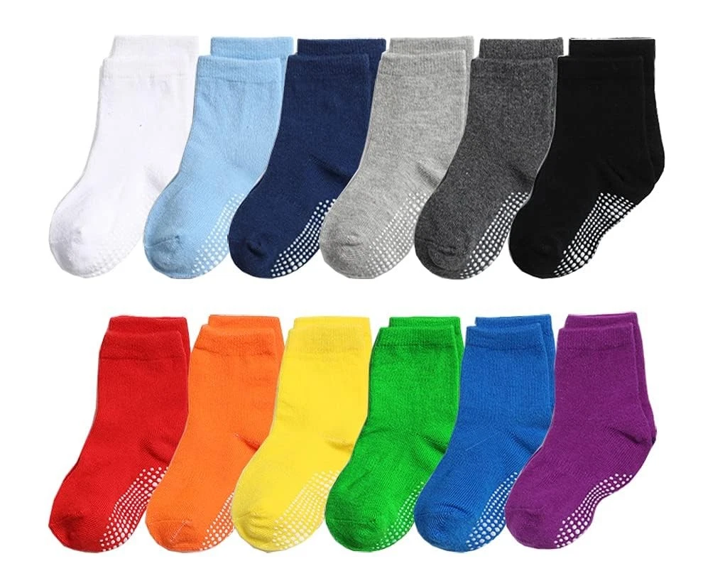 CHUNG toddler non-slip cotton socks anti skid with 3-5T, 12 Pairs Rainbow
Opens in a new window or t