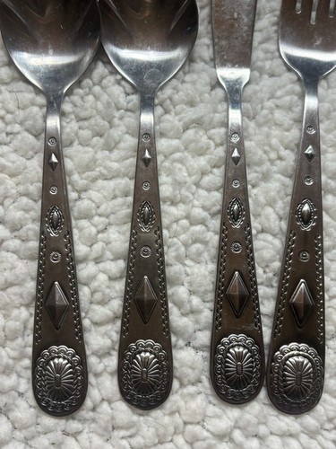 Lot 7 Wallace Taos 18/10 Southwest Edelstahl Besteck Zuckerlöffel Buttermesser - Bild 2 von 16