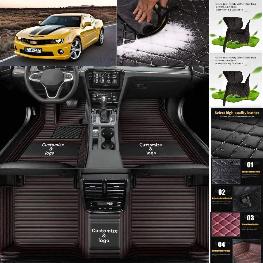 For Chevrolet Camaro Car Floor Mats Carpets Cargo Liners Custom All Weather Foto 2 de 4
