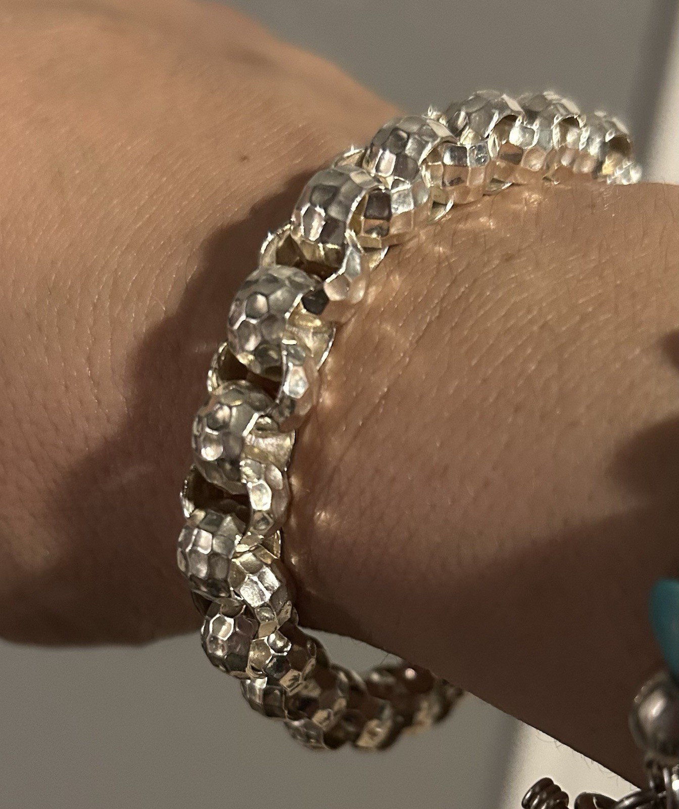 Sterling Silver Silpada, Heavy Hammered Rolo Bracelet. Great Condition.