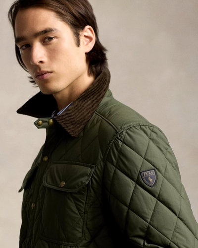 Ralph Lauren Polo Beaton Quilted Jacket Water-Proof Olive Green Corduroy  £395 - Picture 5 of 11