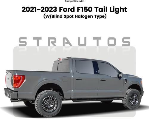 Tail Lights Compatible with 2021 2022 2023 Ford F150 XLT TREMOR Halogen W/Blind - Imagen 6 de 12