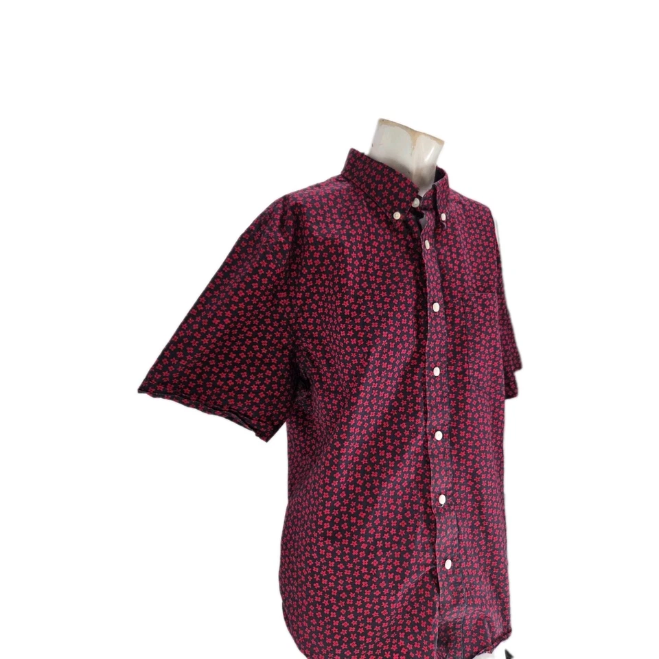 Jack Spade Men's Shirt Extra Large Red Cotton Floral Short Sleeve Button - Image 4 of 4