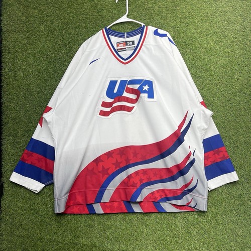Vintage USA Hockey Nike Jersey Mens 58 Rare Jeremy Roenick Team Stitched Flag