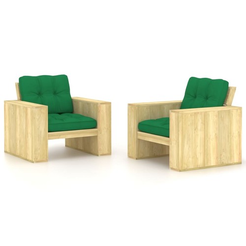 2x Pino Impregnada Hamaca Cojines Patrón de Hoja Terraza Multicolor vidaXL - Imagen 7 de 64