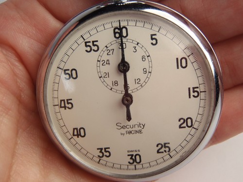 Vintage Swiss Made Security Manual Winding Stopwatch, Estate Find Working Great! - Picture 3 of 17