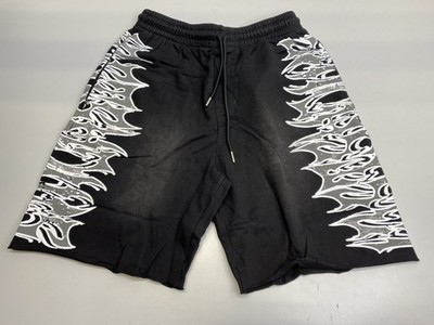 LOSTSHDWS Mens Sweatshort Black Size 2XL LS Graphic Pull On Drawstring Cotton