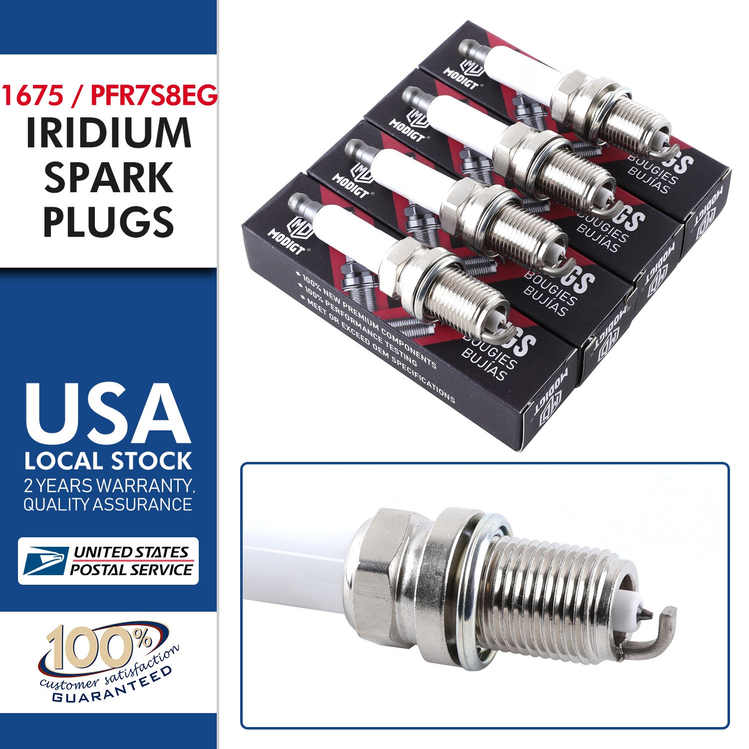 4Pcs 06H905601A PFR7S8EG 1675 Spark Plugs for Audi A4 A5 VW Passat Golf EOS GTI