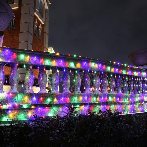11.5ft x 5ft Christmas Net Lights Outdoor, 360 LED With 8 Modes, Multicolor - Picture 8 of 8
