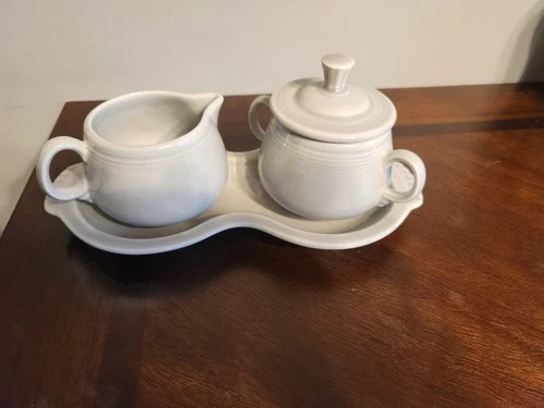 Fiestaware Creamer And Sugar Set . Great Condition.  Never Used Made In USA.