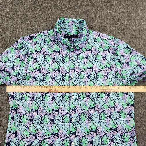 Mizzen+Main Shirt Mens Large Trim Fit Hawaiian Performance Palm Resort Coastal - Picture 10 of 17
