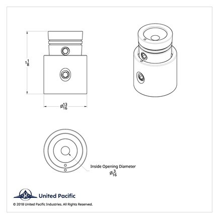 United Pacific 21788 Radio Knob C.B. On/Off/Volume/Squelch Knob, Green Diamond - Bild 2 von 5