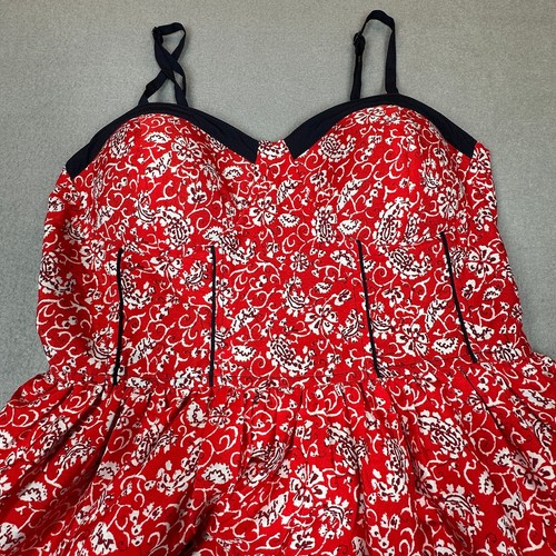 Maurices Dress Womens Medium Red Floral Smock Back Summer Party Sundress - Picture 7 of 13
