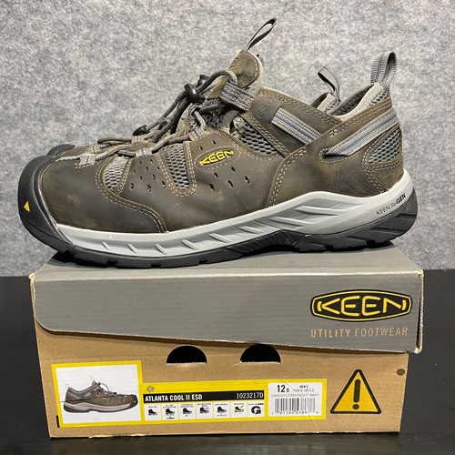 KEEN Utility Atlanta Cool II ESD Work Shoes Men's 12D Brown 1023217D * Flaw