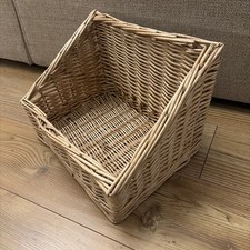 Wicker Storage Basket Sloped Front Display Bread Basket Rustic Farmhouse 38cm