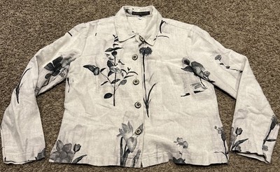 Alexis & Avery Womens Vintage Linen Blend  Button Up Jacket Size S A28