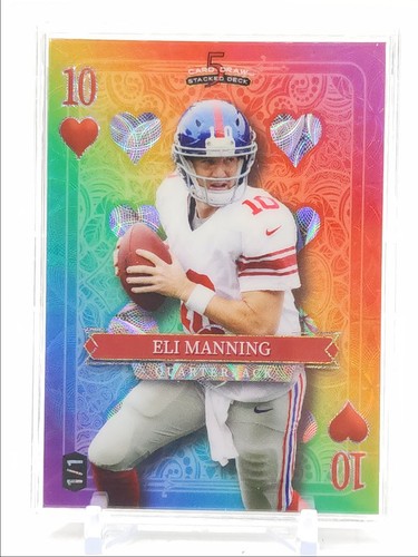 ELI MANNING 2024 WILD CARD 5 CARD DRAW STACKED DECK PLATINUM 1/1 Q0495