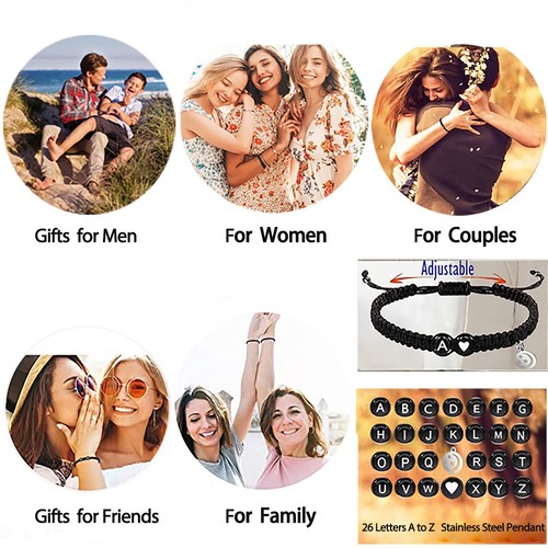 Initialen Herz Armbänder für Sie Frauen Teens Männer Freund Geburtstag Gra - Bild 5 von 5