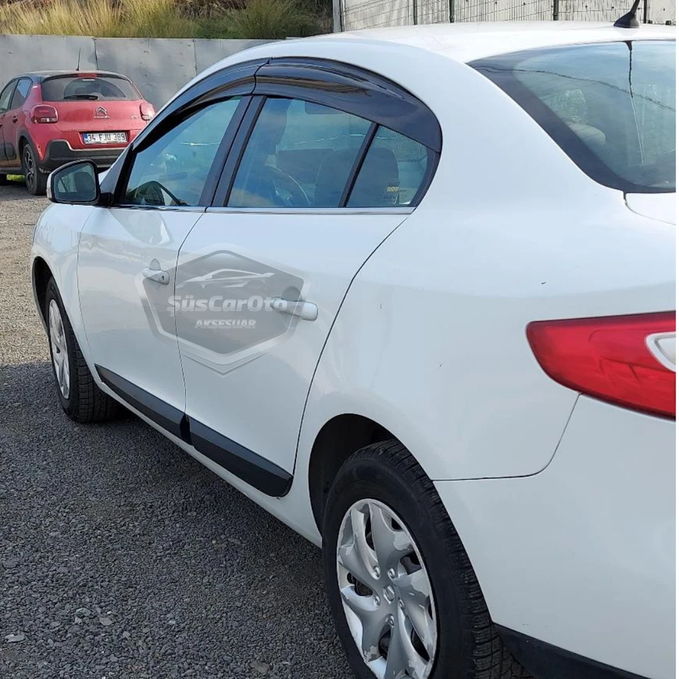 Оконные козырьки Mugen для Renault Fluence 2009-2016 4 шт. черные дождевики для фортепиано - Изображение 3 из 4