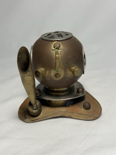 Elmetto subacqueo ottone vintage marina nautica steampunk regalo scultura - Foto 3 di 8