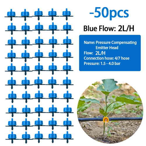 20/50Pcs 2L/4L/8L Pressure Compensating Drip Irrigation Tubing Emitters System - Picture 17 of 21
