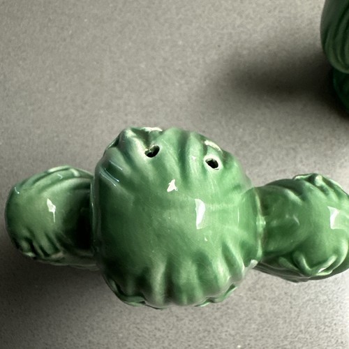 Crate & Barrel Green Cactus Salt & Pepper Shakers 4.5” Ceramic Southwestern - Picture 4 of 7