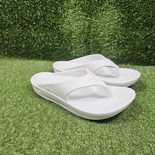 Telic Energy White Athletic Recovery Flip Flop Sandals Womens Size S US 8