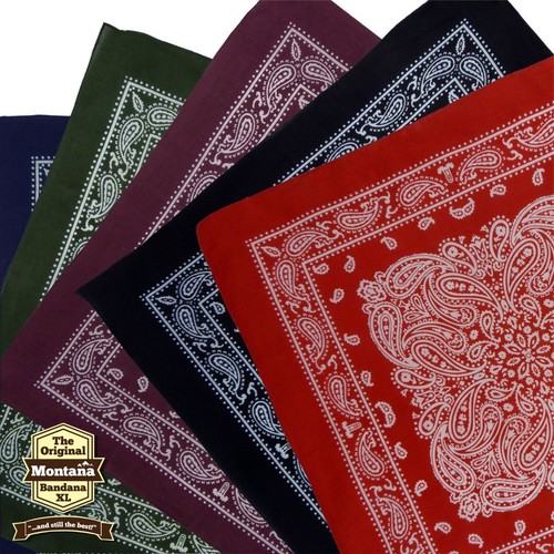 XL Montana Paisley Bandana weiche leichte Baumwolle extra groß 26" x 26" Mund... - Bild 2 von 40