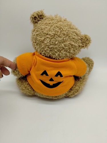 Halloween Peluche Peluche Seduto Orsacchiotto Jack O Lanterna Camicia O Perline Occhi 9" - Foto 5 di 9