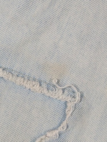 Smoke Rise Shorts Mens 40 Light Blue Distressed Denim Cutoff Raw Hem Patchwork - Picture 10 of 11