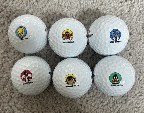 Lot Of 6 Precept Looney Toons Golf Balls Tweety Sylvester Bugs Daffy Speedy Taz - Picture 1 of 2
