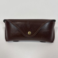 Polo Ralph Lauren Brown Leather Sunglasses Eyeglasses Unisex Case Green Suede