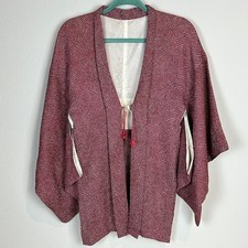 100 Silk Artisan Kimono Jacket One Size Mauve NWOT