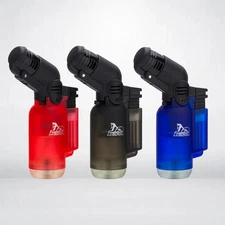 Plastic Transparent Jet Flame Cigar Gas Torch Lighter Refillable Gun Windproof