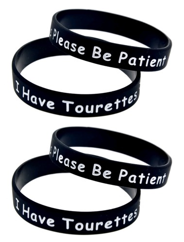 4x Medical Alert I Have Tourettes Please Be Patient Silicone Bracelets Awareness - Picture 15 of 15