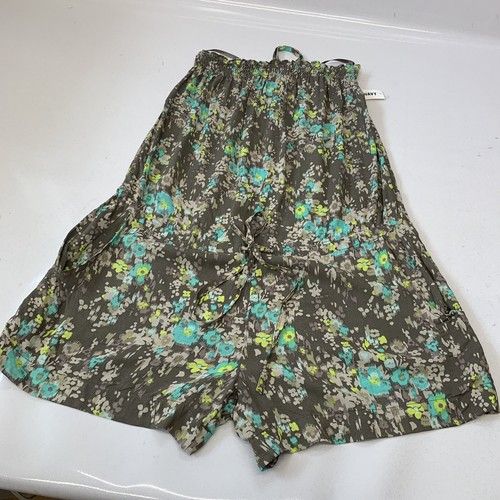 Old Navy Dark Floral Romper Small Strapless Pockets Cinched Travel Fairy New - Picture 6 of 11