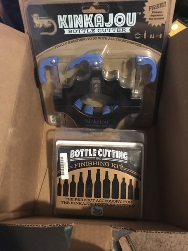 NEW!! KINKAJOU BOTTLE CUTTER AND FINISHING KIT BEER WINE LIQUOR MAKE GLASSES bar - Picture 1 of 5