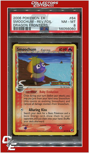 EX Dragon Frontiers 64 Smoochum Reverse Foil PSA 8