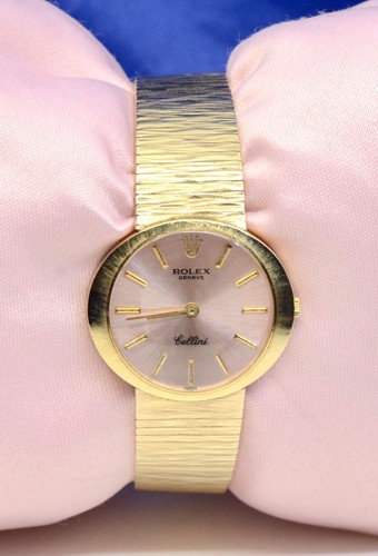 Vintage Ladies Rolex Geneve Cellini 14K Yellow Gold watch 35.2 GM