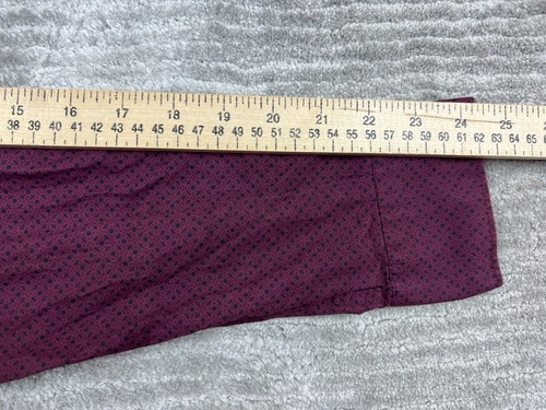Structure Shirt Mens Medium 38-40 Red Geometric Premium Woven Long Sleeve - Picture 6 of 12
