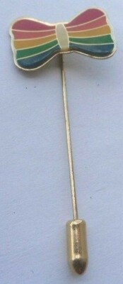 Spitze Anstecknadel Krawatte Hut Retro Schmuck Schmetterling Regenbogen goldfarben